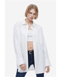 Рубашка оверсайз из поплина, белый H&m