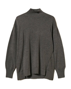 Свитер с высоким воротником и разрезами, серый Twinset