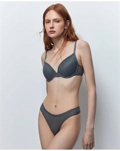 Кружевная танга, серый Сфера