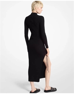 Миди-платье из шерсти с боковым разрезом, черный Michael michael kors