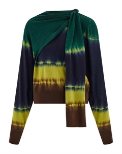 Пуловер с принтом тай-дай, зеленый Ferragamo