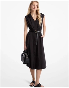 Мидское платье из поплина, черный Michael michael kors