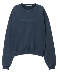 Толстовка с тисненым логотипом, синий Alexander wang