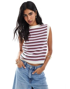 Трикотажная майка в разноцветную полоску Asos design