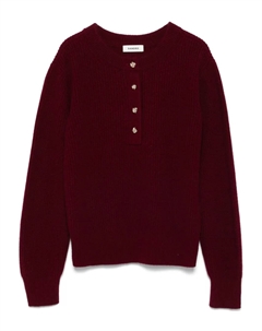 Свитер с декоративными пуговицами, красный Sandro