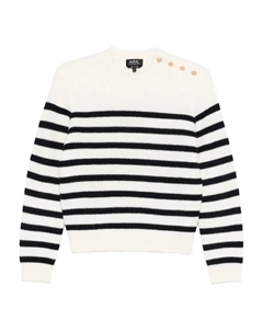 Полосатый джемпер с пуговицами на плече, нейтральный A.p.c.