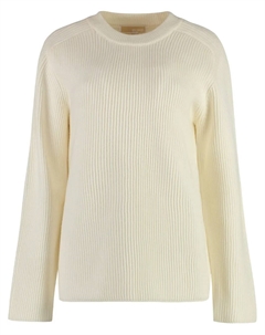 Шерстяной свитер с круглым вырезом, нейтральный Michael michael kors