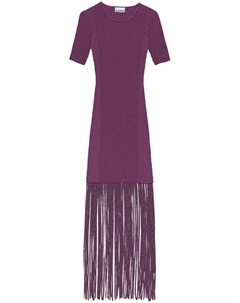 Платье в рубчик с бахромой, фиолетовый Ganni