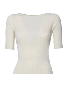 Футболка из трикотажа в рубчик, белый Weekend max mara