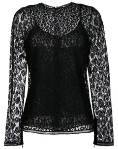 Многослойный топ с принтом, черный Givenchy