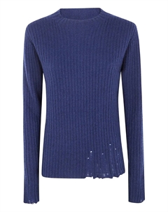 Ребристый свитер с потертостями, синий Uma wang