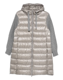 Стеганое пальто с капюшоном, серый Herno