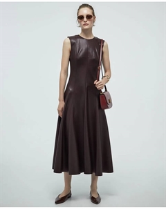 Платье с эффектом кожи, бордовый Сфера