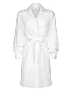 Платье-рубашка миди с рукавами-фонариками, белый Dondup