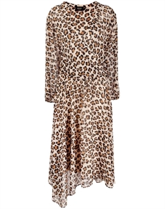 Платье асимметричного кроя с леопардовым принтом, нейтральный Liu jo