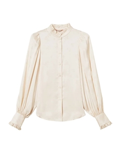 Жаккардовая рубашка с оборками, нейтральный Twinset