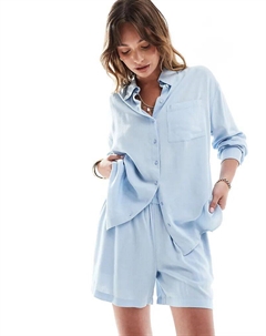 Рубашка из льна, нежно-голубого цвета Pieces