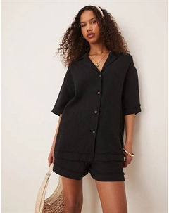 Рубашка из марли черного цвета Asos design