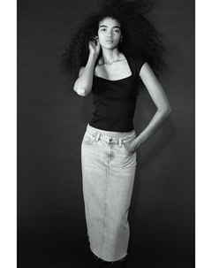 Джинсовая юбка, серый H&m