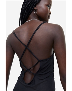 Сетчатое платье с открытой спиной, черный H&m