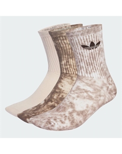 Носки Tie Dye Crew Socks 3 Pairs, цвет Trace Brown/Dark Brown/Putty Mauve Adidas