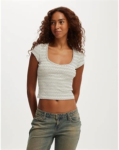 Текстурированная кофточка Hailey с короткими рукавами желтого цвета Cotton:on