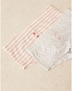 Двое трусов-боксеров в мелкий цвет с розовой полоской Asos design