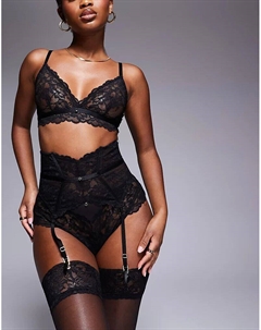 Комплект белья сексуальная кружевная оса в черном Ann summers