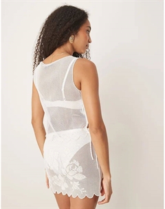 Белый сетчатый топ с завязками по бокам от Asos design