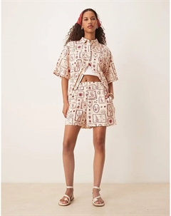 Льняной комплект одежды с принтом в стиле вестерн Asos design