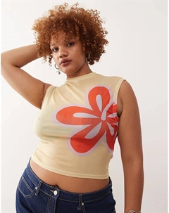 Plus прозрачный сетчатый топ с принтом и воротником-трубой Collusion