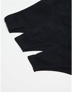 Комплект из 3 хлопковых бразильских трусов черного цвета Asos design