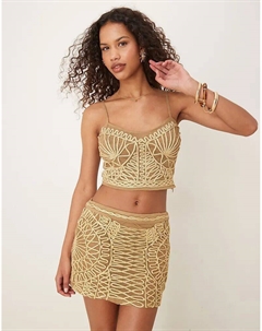 Мини-юбка Coord с отделкой золотой нитью Asos design