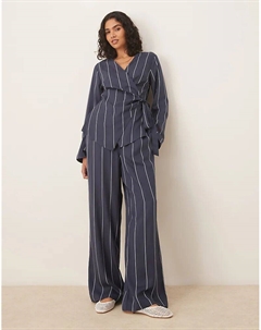 Широкие брюки в синюю полоску от — часть комплекта Asos design