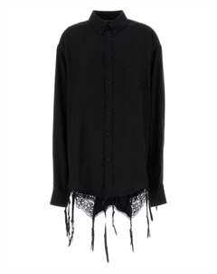 Рубашка с кружевной отделкой, черный Balenciaga