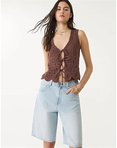 Бермуды D95 из синего денима Stradivarius