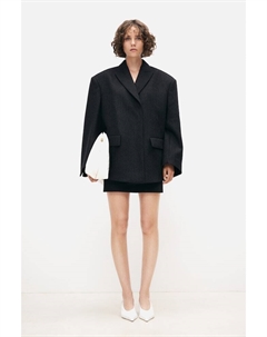 Элегантная мини-юбка из смеси шерсти, черный H&m