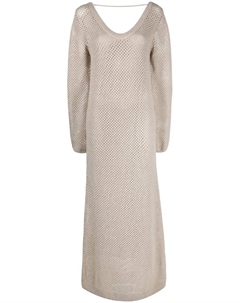 Платье макси рыхлой вязки, нейтральный Brunello cucinelli