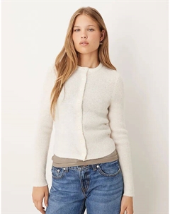 Кардиган свободной вязки с круглым вырезом кремового цвета Asos design