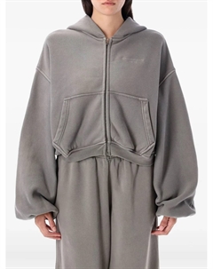 Укороченная толстовка с капюшоном на молнии, серый Alexander wang