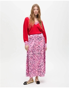 Юбка-солнце с принтом под зебру, серый/розовый Lola casademunt