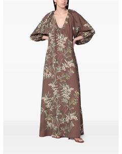 Платье макси Georgio с принтом, коричневый Bernadette
