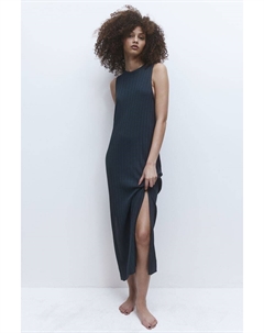 Трикотажное платье в рубчик, серый H&m