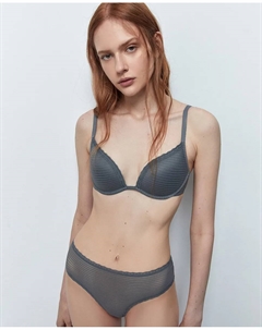 Пуш-ап бюстгальтер из кружева, темно-серый Сфера