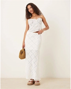 Юбка макси в стиле пэчворк белого цвета Asos design