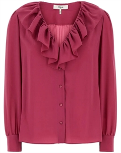 Шелковая блузка, розовый Chloe