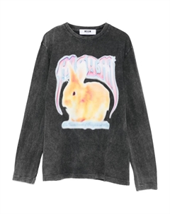 Футболка с длинными рукавами и принтом, серый Msgm