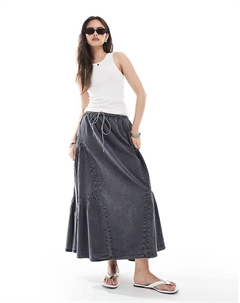 Юбка миди объёмного серого цвета Asos design