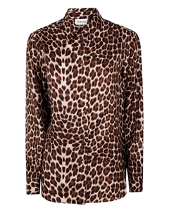 Шелковая рубашка с леопардовым принтом, коричневый Parosh