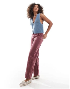 Бочкообразные брюки со швами в цвете «вымытый сливовый» Asos design